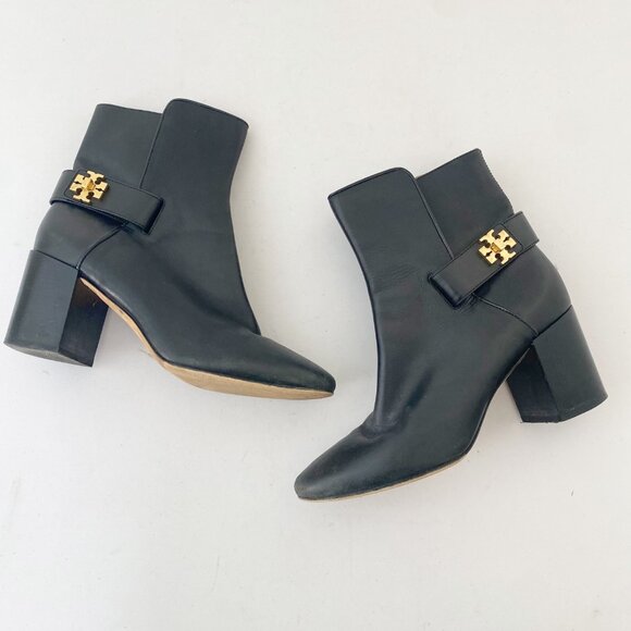 Tory Burch Shoes - Tory Burch Kira Block Heel Ankle Boots Shoes Logo Black